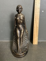 Heavy Cast Art Deco Lady Statue