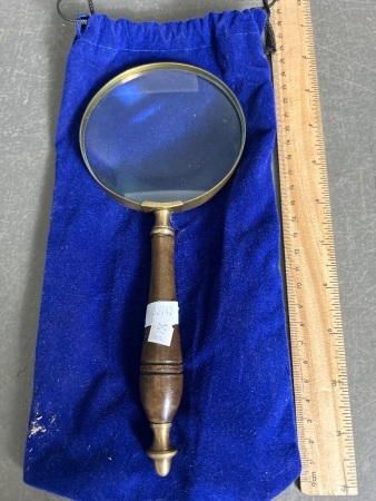 Vintage Brass Magnifying Glass