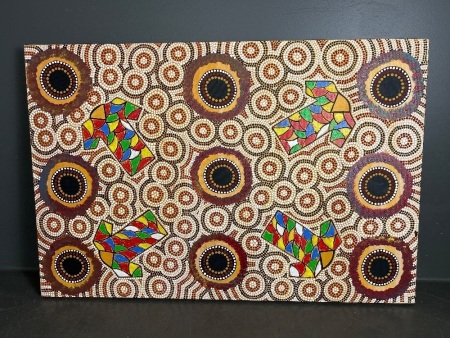 Original aboriginal Artwork Shirts by Michael J Connolly Acrylic on Canvas