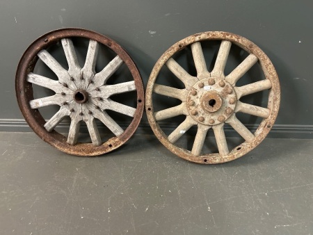 2 x Vintage Car Wheels