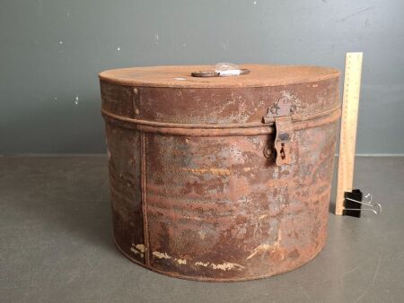 Vintage Metal Hat Box