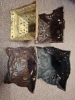 6 Cast Iron Oil Lamp Bases - 4