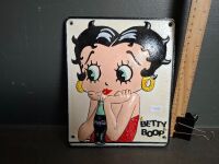 Betty Boop Drinking Coca Cola Cast Sign