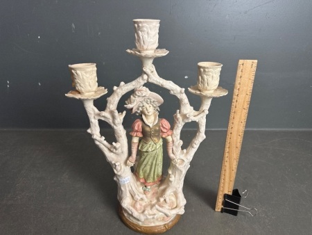 Ceramic Figural Candle Stick Holder Marked 717