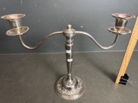 Weighted Sterling Silver Plated Candelabra - 2