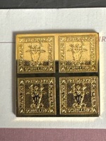 First Stamp Issue - 24 Carot Gold Plated on Sterling Silver - Mecklenburg-Schwerin - 2