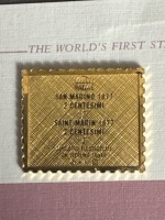 First Stamp Issue - 24 Carot Gold Plated on Sterling Silver - San Marino - 3