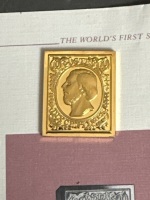 First Stamp Issue - 24 Carot Gold Plated on Stirling Silver - Luxembourg - 2