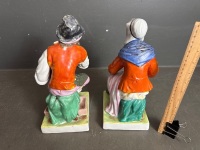 Pair of Staffordshire Figures - The Cobbler and HIs Wife - C.1870 - App 320 - 2