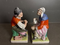 Pair of Staffordshire Figures - The Cobbler and HIs Wife - C.1870 - App 320 - 3