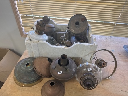 Mixed Lot of Oil Lamps Parts & Misc.