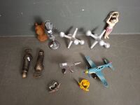 Mixed Cast Novelty Lot with Bottle Openers, Ploane, Card Holder, Bull Dog, Mini Anvil & Misc - 2