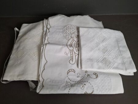 Lot of Hand Made White Linen