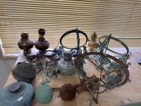 Cast Iron Kerosene Hanging Lamp Holders / Fonts & Oil lamp Parts - 4