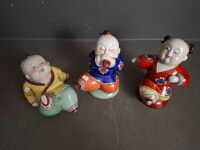 3 Antique Chinese Dancing/Playing Children - 2