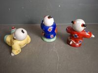 3 Antique Chinese Dancing/Playing Children - 3