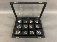 Collection of 12 Yowah Opal Nuts in Pendants in Display Case - 2