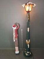 Christmas Festive Street Lamp with Festive Christmas Girl & Lantern - 2