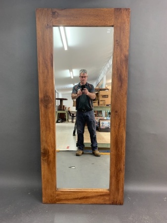 Large Balinese Teak Framed Mirror