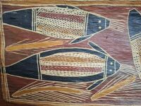 Original Aboriginal Bark Painting Mounted on Board - 2