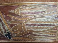 Original Aboriginal Bark Painting Mounted on Board - 3