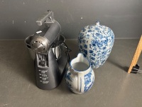 Kitchen Lot with Blue Crackle Ceramic Jug, Lidded Jar & Breville Wizz Mix - 2