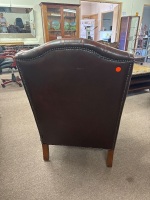 Moran Chesterfield Style Brown Leather Arm Chair  - 2