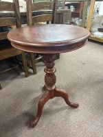 Tri Legged Carved Victorian Occasional Table - 2