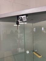 Glass Corner Display Unit with Lights and Lockable w. Key - 4