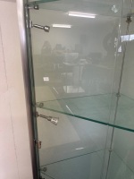 Glass Corner Display Unit with Lights and Lockable w. Key - 5