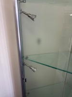 Glass Corner Display Unit with Lights and Lockable w. Key - 5