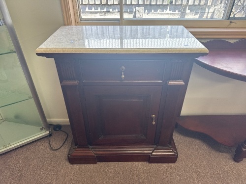 Antique Marble Topped Samson Hancock Side Board