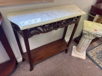 Stone Top Carved Hall Table - 2