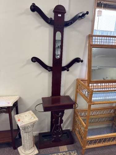 Antique Style Hall Coat, Umbrella, Hat Stand with Mirror