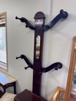 Antique Style Hall Coat, Umbrella, Hat Stand with Mirror - 4