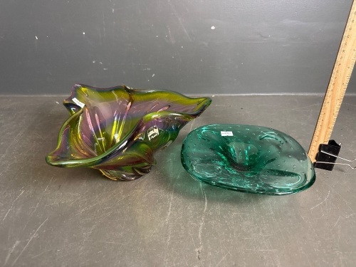 2 Art Glass Bowls