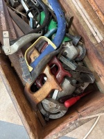 Large Wooden tool box full of Misc Tools & Equip - 2