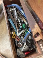 Large Wooden tool box full of Misc Tools & Equip - 4