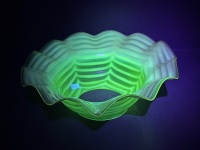 Pink & Uranium Glass Ruffle Light Shade