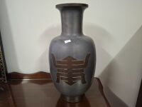 Heavy Hong Kong Made Asian Vase - Maybe Brass - 2