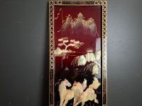 Asian Style Ceramic Vase with Mother of Pearl Wall Hanging - 2