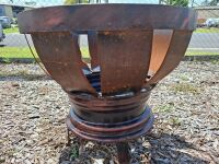 Handmade Fire Pit on Tire Rims with Legs - Made by Ted Moran - 2