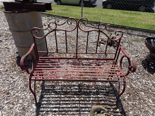 Ornate Metal Folding Garden Bench 