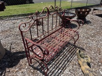 Ornate Metal Folding Garden Bench  - 2