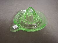 Green Uranium Glass Lemon Squeeser - 2