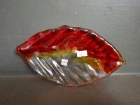 Leaf Shaped Serving Tray - Possibly Manganese Glass (see images) - 2