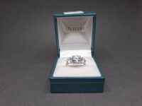 Magnificent Sterling Silver (925) 3-Stone Setting Ring - Size O