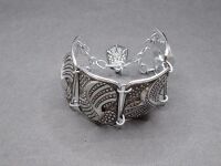 Unusual Silver-Tone Ornate Featured Bracelet C1950s - 3