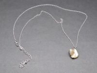 Silver Tone Chain Pendant with Pearlescent Drop - 2