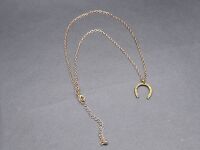 Elegant Gold-Tone Horseshoe Pendant - 2